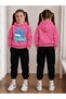 Girls' Hooded Tracksuit Set - Sweatshirt and Sweatpants Winter Outfit