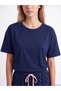 Ozmarka New Season Navy Blue 100% Cotton Women's Capri Pajama Set - 3