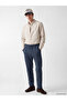 Ozmarka New Season Navy Blue Regular Fit Soft Touch Men's Trousers