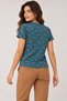 Women's 100% Cotton V-Neck Short Sleeve T-Shirt - Petrol Tilki - 3
