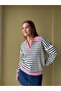 Polo Collar Half-Zip Striped Sweater - 5