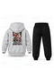 Katseye Colorful Goz Kadraj Printed Children's Hooded Tracksuit Set