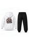 Kpop Demon Hunters Rumi Film Kare Printed Children's Hooded Tracksuit Set