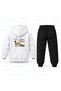 Snoopy Cookie Printed Children's Hooded Tracksuit Set