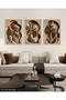 Boho Style African Woman 3 Piece Wooden Framed Painting Act - 4
