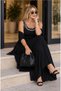 Buketli̇ Women's Outerwear Hooded Long Cardigan Inside Straps Studded Long Dress - 5