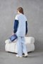 Women's Embroidered Sleeves Denim Knitwear Cardigan Trousers Two-Piece Set - 2