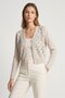 Beige V-Neck Floral Embroidered Knitwear Cardigan - 2