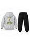 Six Seven 67 Dino Small Hat Printed Children's Hooded Tracksuit Set