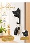 1 Cat Figure Key Hanger - Black (Installation Screw Included) - 2
