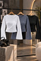 Women's Basic Wide Sleeve Crop Blouse 3-Piece