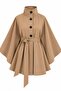 Camel Belted Cape Trench Coat - 3405 - 2