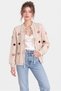Beige Front-Tie Floral Embroidered Knit Cardigan - 3
