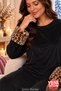 Women's Velvet Pajama Set with Plush Detail, Long Sleeve, Winter Comfortable Home Pajamas - 3