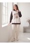 Women's Plus Size Hooded Sweatshirt Embossed Printed Floral Pattern Brown - 4