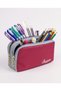 Ultra Luxury A+ Quality Claret Red Two Zipper Pen Holder Makeup Bag Pencil Case 5360