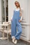 Light Blue Strappy Tie-Up Double Pocket Washable Wide Leg Casual Loose Woven Jumpsuit 140 55
