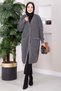 Buttoned Pocketed Long Knitwear Cardigan Anthracite - 4