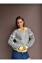 Polo Collar Half-Zip Striped Sweater - 3