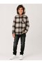 Boy's Cotton Hooded Plaid Patterned Single Shirt - 4