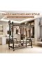 Double Rod Heavy Duty Garment Rack with Shoe Storage Shelves Black - 4