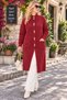Women's Angora Long Soft Stand Collar Flexible Buttoned Pocketed Cardigan - 3