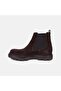 Men's Dark Brown Elasticized Suede Chelsea Boots with Threaded Soles - 3