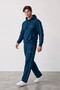 Men's Petrol Blue Always Forward Printed Thin Ribbed Tracksuit Set - 2