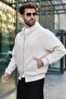 Beige Hooded Double Zipper Velvet Men's Cardigan E7195 - 3