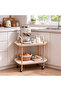 2/3 Tier Rolling Storage Cart, Mobile Utility Trolley with Wooden Support & Handle, Multi-Purpose Organizer Cart for Kitchen, Bathroom, Living Room, Salon - 8
