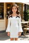 Children's Madonna Collar Strap Bow Spanish Sleeve Mini Dress - 2