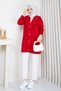 Women's Silvery Ruffled Heart Buttoned Mercerized Knitwear Cardigan - 3