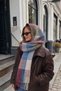 Women's Multicolored Winter Shawl |   Plaid Patterned Tasseled Soft Textured Scarf - 4