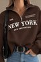 Women's New York Half-Zip Oversize 3 Thread Sweatshirt