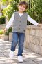 Ss Gi̇yi̇m Boys' Knitted Sweater – V-Neck Buttoned Knitwear Vest, Casual and Stylish Children's Clothing - 2