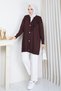 Women's Silvery Ruffled Heart Buttoned Mercerized Knitwear Cardigan - 2