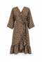 Lycra Long Double-Breasted Ruffled Dressing Gown/Kimono