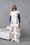 Women's Embroidered Sleeves Denim Knitwear Cardigan Trousers Two-Piece Set - 2