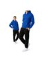 Unisex Unprinted New Season Cotton Hooded Zip-Up Jacket Tracksuit Bottoms 2-Piece Set - 4
