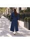 Women's Oversize High Collar Snap Fastener Belted Long Trench Coat Mta2062 - 4
