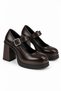 Leona Brown Rustic Women's Daily Strappy Comfortable Stylish High Heeled Loafer