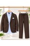 Boy's Jacket, Shirt, Pants 3-Piece Stylish Classic Set - 5