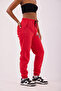 Women's Red Harvard Basic Jogger Pants - 5