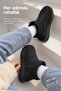 Women's Black Suede Look Thick Platform Sole High Mini Boots with Fur Inside - 3