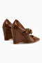 Jody Brown Buckle Detailed Pointed Toe Women's Heeled Shoes - 7