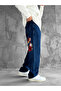 Kilim Woven Embroidered Navy Blue Baggy Jean Trousers