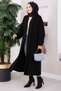 Shawl Collar Patterned Long Knitwear Cardigan Black - 3