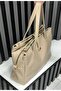 Stylish Soft Shiny Leather 3-Zipper Multi-Compartment Convenient Shoulder and Crossbody Women's Bag (Height 25 cm Width 35 cm) - 2