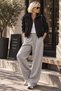Women's noir suede bomber jacket