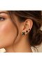 316L Stainless Steel Set of 6 Black Clover Earrings in 3 Sizes